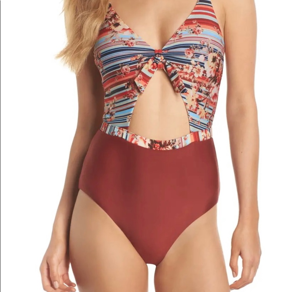BCA Love Letters Cutout One-Piece Swimsuit